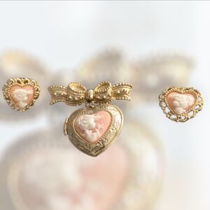 1997 Precious Moments Pin Locket & Earring Set By ENESCO